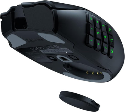 Razer Naga V2 Pro - MMO Wireless Gaming Mouse with HyperScroll Pro Wheel (3 Swappable Side Plates, HyperSpeed Wireless, Focus Pro 30K Optical Sensor, Optical Mouse Switches Gen-3, Bluetooth) Black