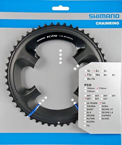 SHIMANO Chainring 50T-MA 105 FC-5800 for 50-34T Black