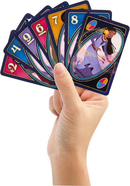 Mattel UNO Disney Wish Card Game for Kids, Adults & Family with Deck & Rule Inspired by the Movie