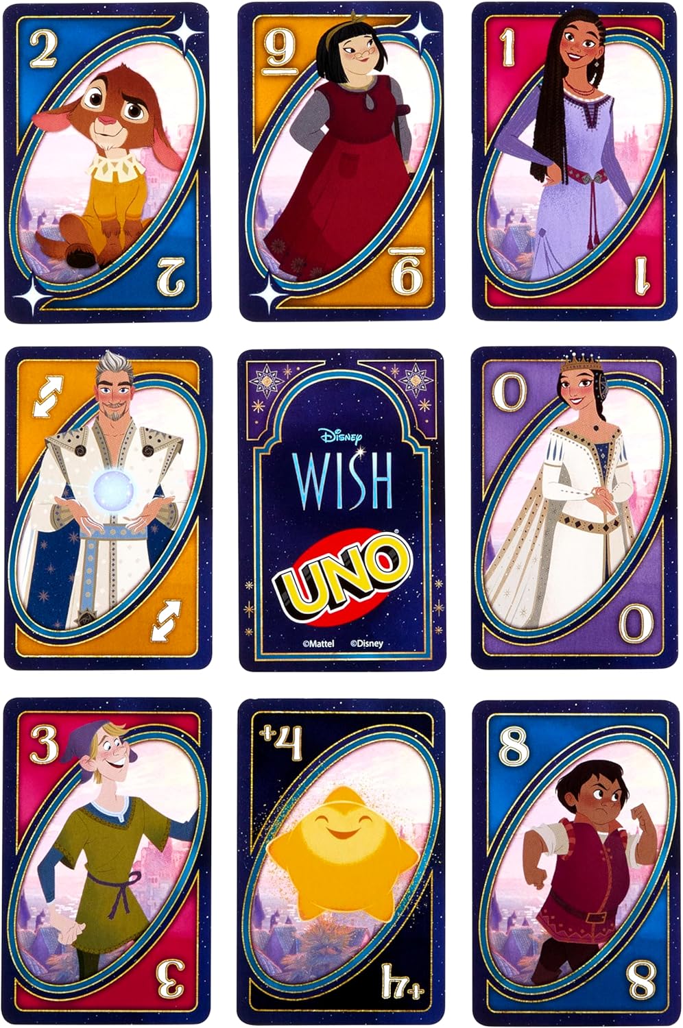 Mattel UNO Disney Wish Card Game for Kids, Adults & Family with Deck & Rule Inspired by the Movie