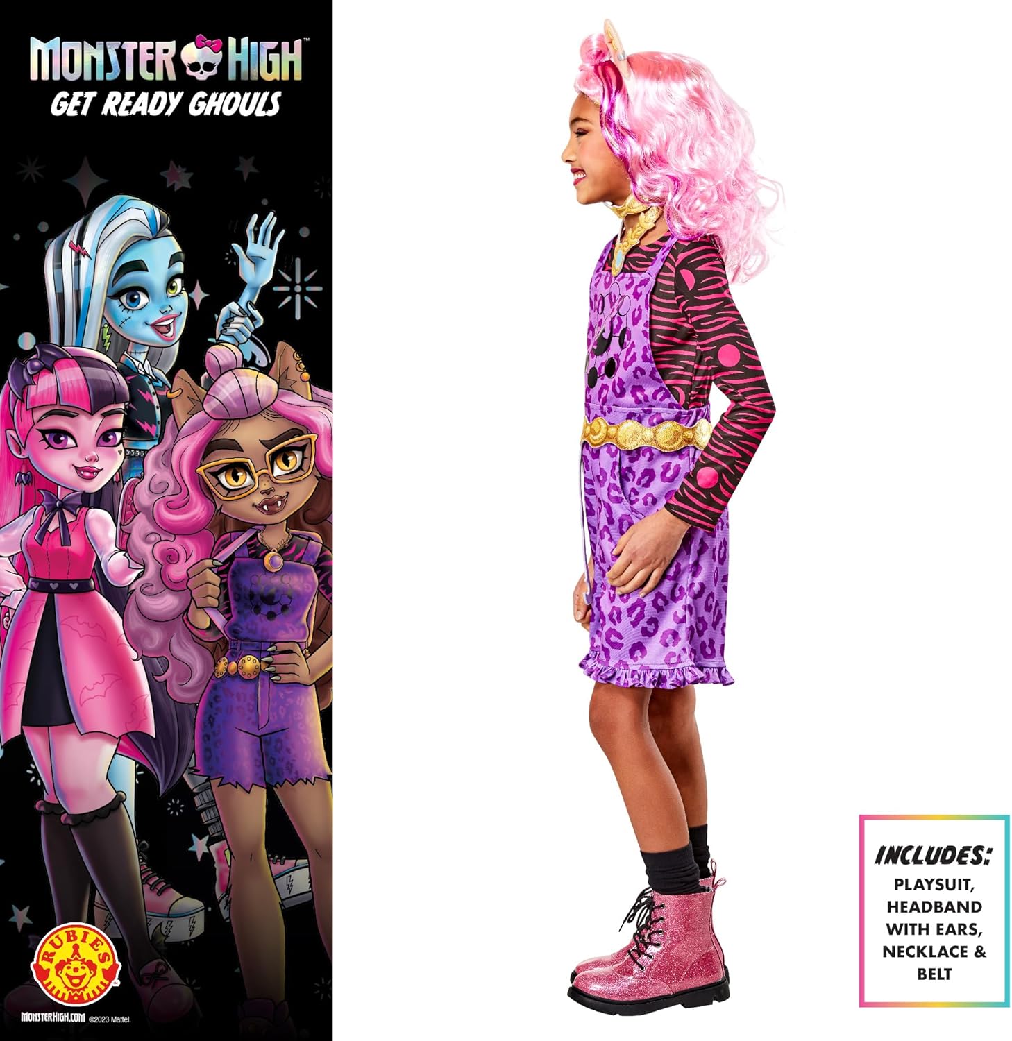 Rubie's Official Monster High Clawdeen Wolf Deluxe Child Costume, Kids Fancy Dress