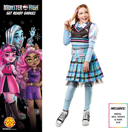 Rubies Official Monster High Frankie Stein Deluxe Girls Costume, Kids Fancy Dress