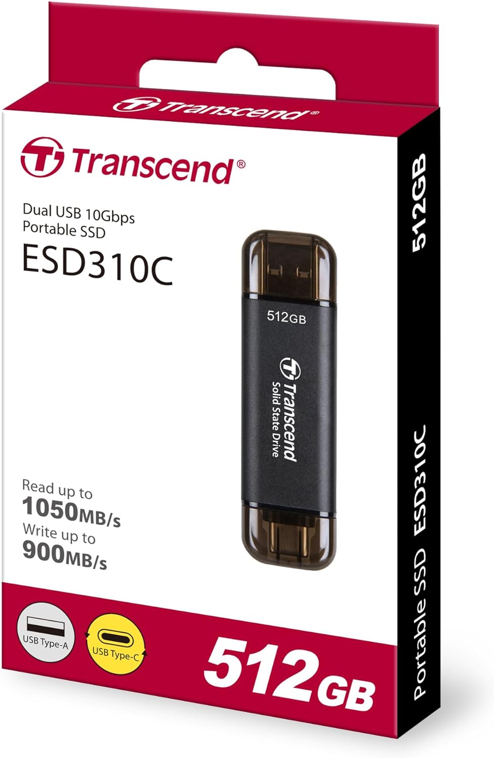 Transcend 512GB External SSD ESD310C USB 10Gbps
