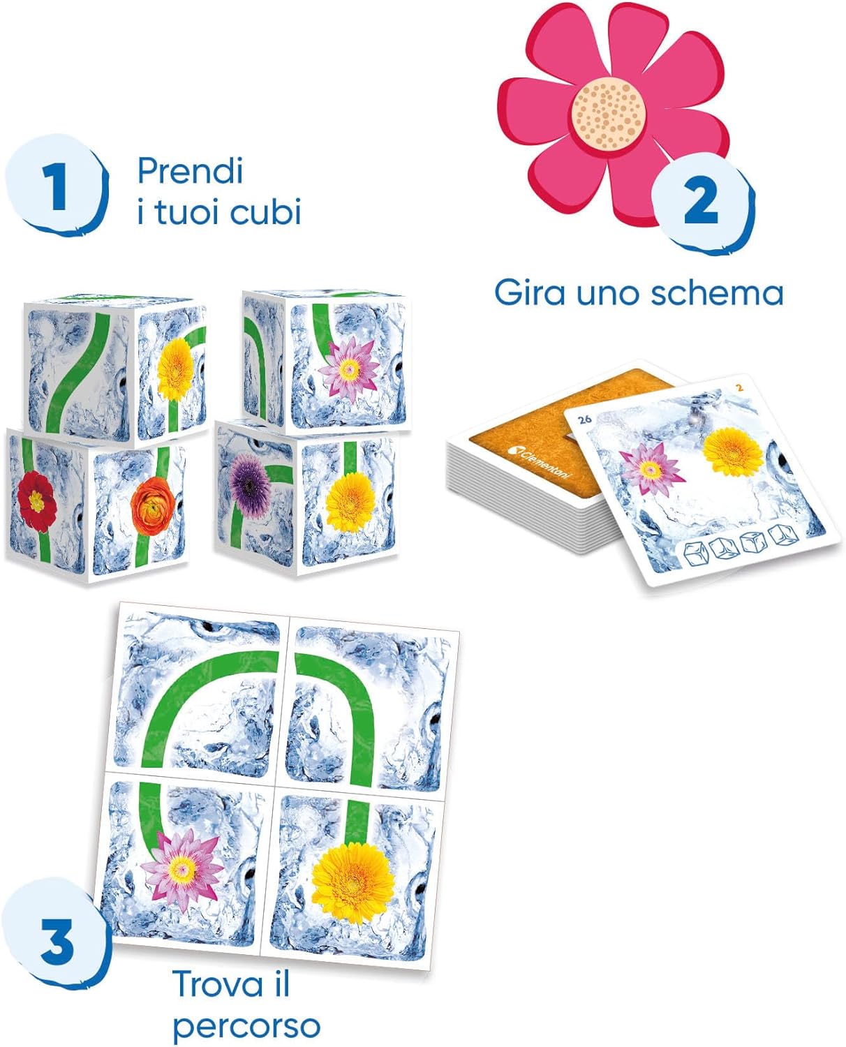 Clementoni Freeze 2-Gioco da Tavolo Brain Teaser, Cubi Rompicapo, Osservazione e Logica, 1-4 Giocatori-Made in Italy, Colore Italiano, 16781