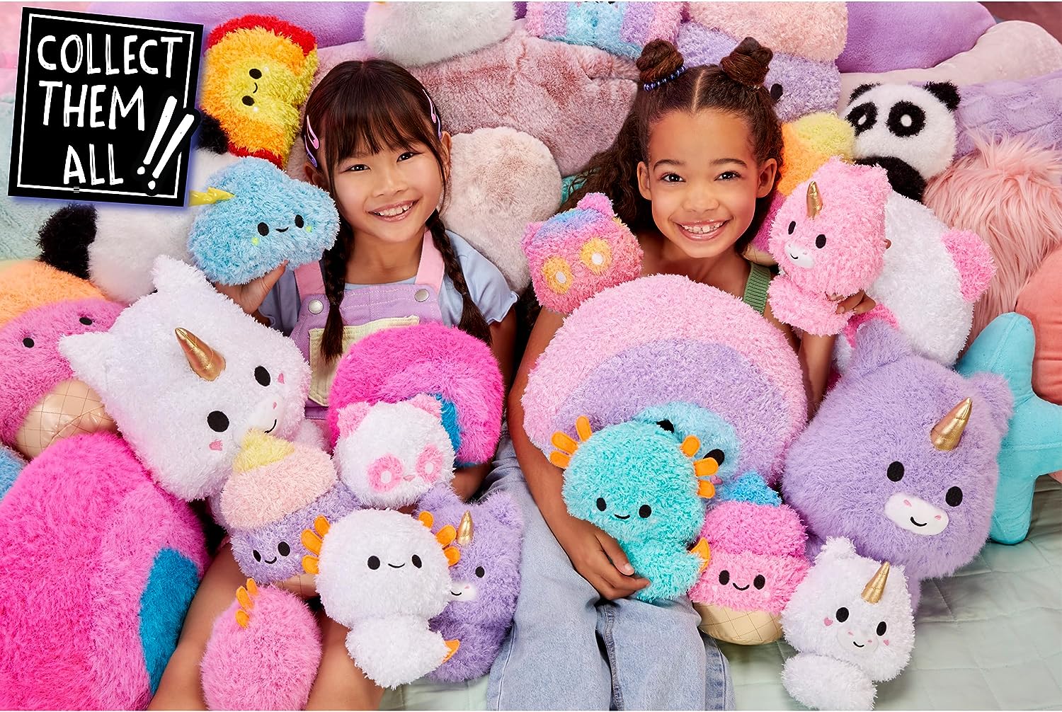 Fluffie Stuffiez Large Collectible Plush - RAINBOW - Suprise Reveal Unboxing with ASMR Fidget DIY Fur Pulling, Ultrasoft Fluff - Great for Kids Ages 4+