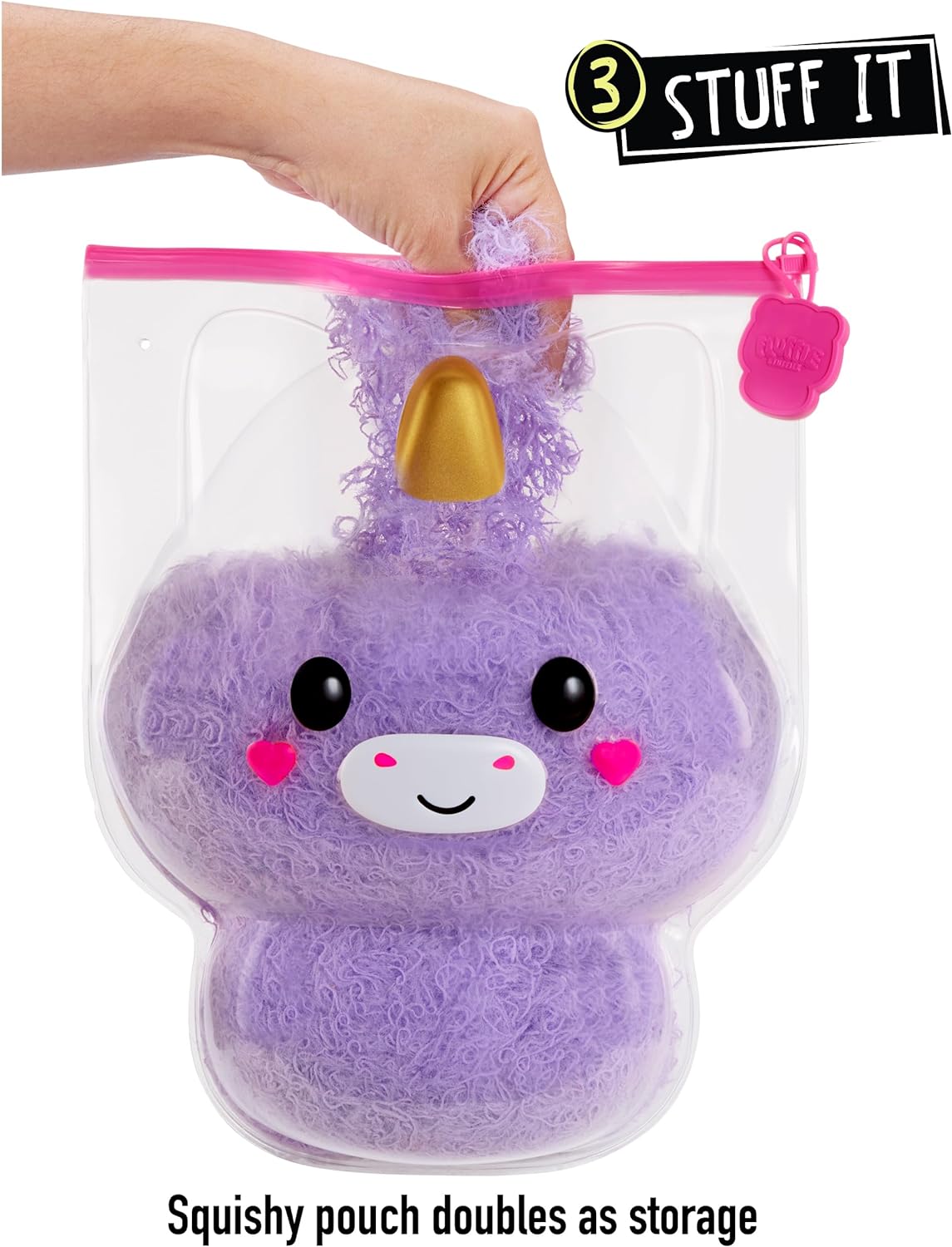 Fluffie Stuffiez Grande Peluche à Collectionner - Unicorn - Déballage Surprise avec ASMR, Fidget, DIY Rembourrage à Retirer, Peluche Ultra-Douce - Idéal pour Les Enfants de 4 Ans et Plus