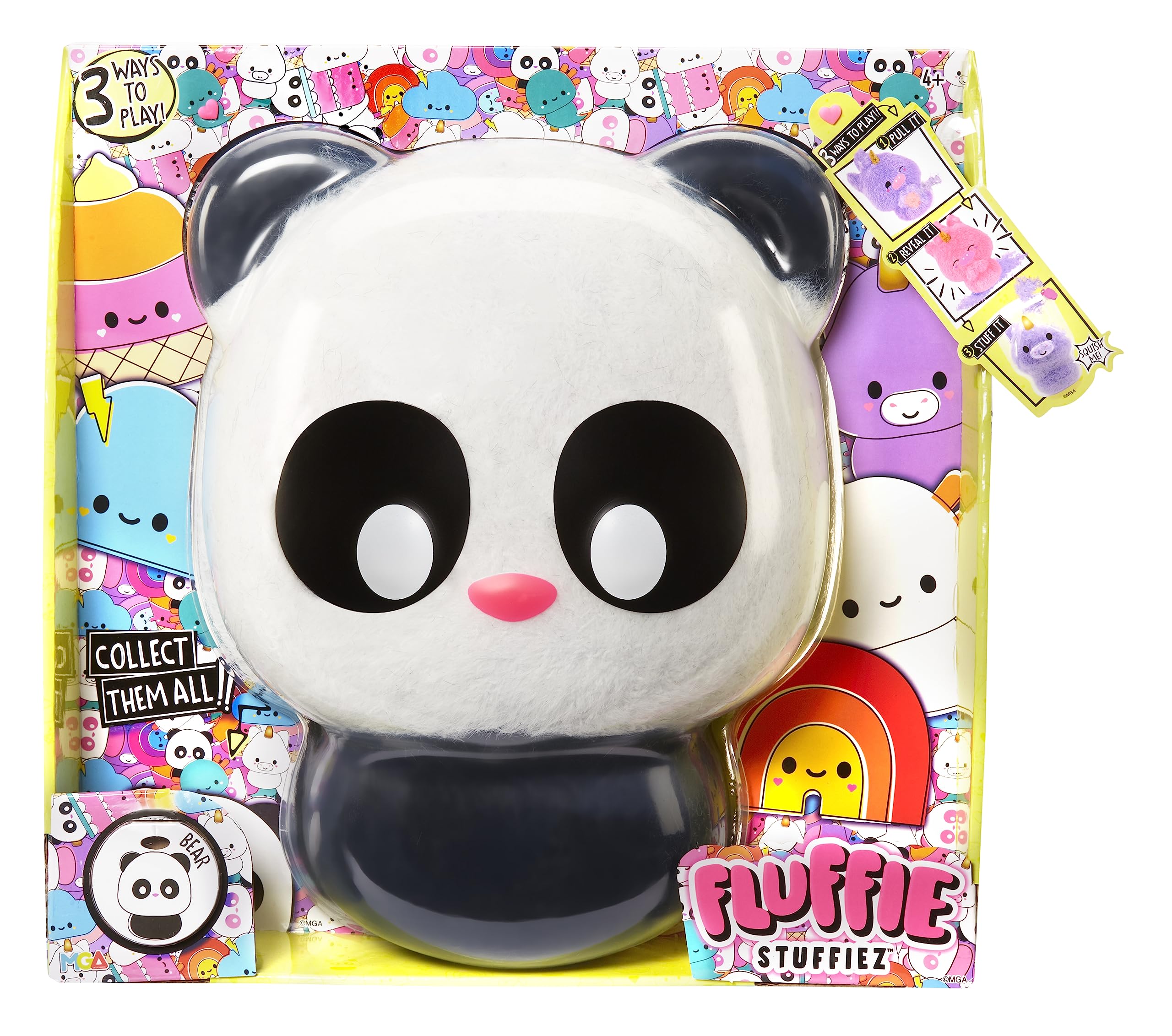 Fluffie Stuffiez Large Collectible Plush - PANDA - Suprise Reveal Unboxing with ASMR Fidget DIY Fur Pulling, Ultrasoft Fluff - Great for Kids Ages 4+