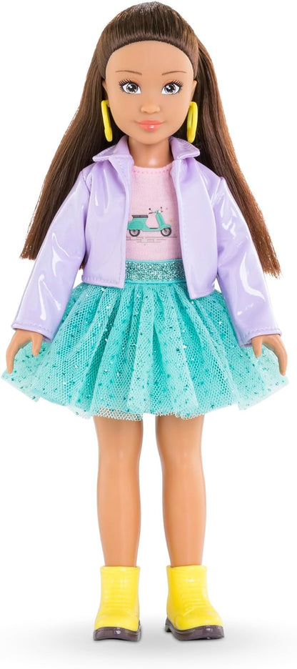 Corolle 9000600170 Puppe Girls Luna Dressing Doll in Milan Fashion Week Look and 4 Pieces, Vanilla Fragrance, 28 cm, from 4 Years