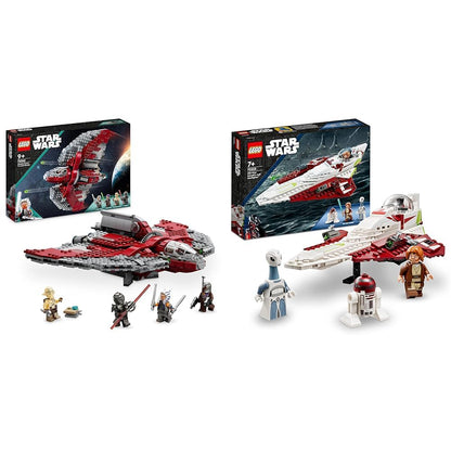 LEGO 75362 Star Wars Ahsoka Tano's T-6 Jedi Shuttle Set, Buildable Toy Starship with 4 Minifigures & 75325 Star Wars The Mandalorian's N-1 Starfighter Building Toy, The Book of Boba Fett