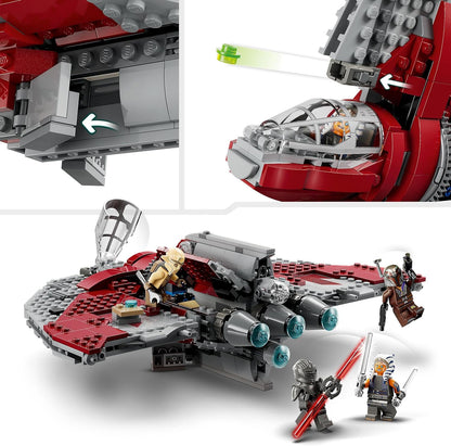 LEGO 75362 Star Wars Ahsoka Tano's T-6 Jedi Shuttle Set, Buildable Toy Starship with 4 Minifigures & 75325 Star Wars The Mandalorian's N-1 Starfighter Building Toy, The Book of Boba Fett