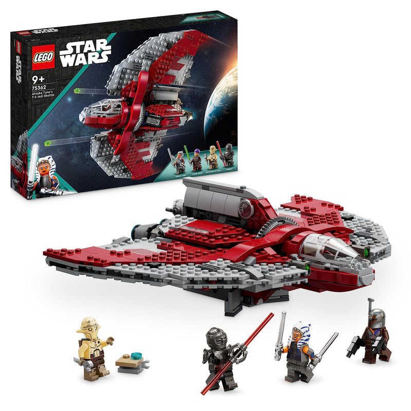 LEGO 75362 Star Wars Ahsoka Tano's T-6 Jedi Shuttle Set, Buildable Toy Starship with 4 Minifigures & 75325 Star Wars The Mandalorian's N-1 Starfighter Building Toy, The Book of Boba Fett