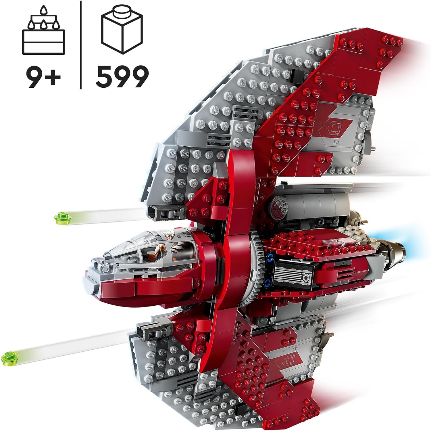 LEGO 75362 Star Wars Ahsoka Tano's T-6 Jedi Shuttle Set, Buildable Toy Starship with 4 Minifigures & 75325 Star Wars The Mandalorian's N-1 Starfighter Building Toy, The Book of Boba Fett