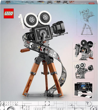 LEGO 43230 Disney Walt Disney Tribute Camera, 100th Anniversary Memorabilia Set for Adults with Mickey and Minnie Mouse Minifigures, plus Bambi & Dumbo Figures, Collectible Gifts for Women and Men