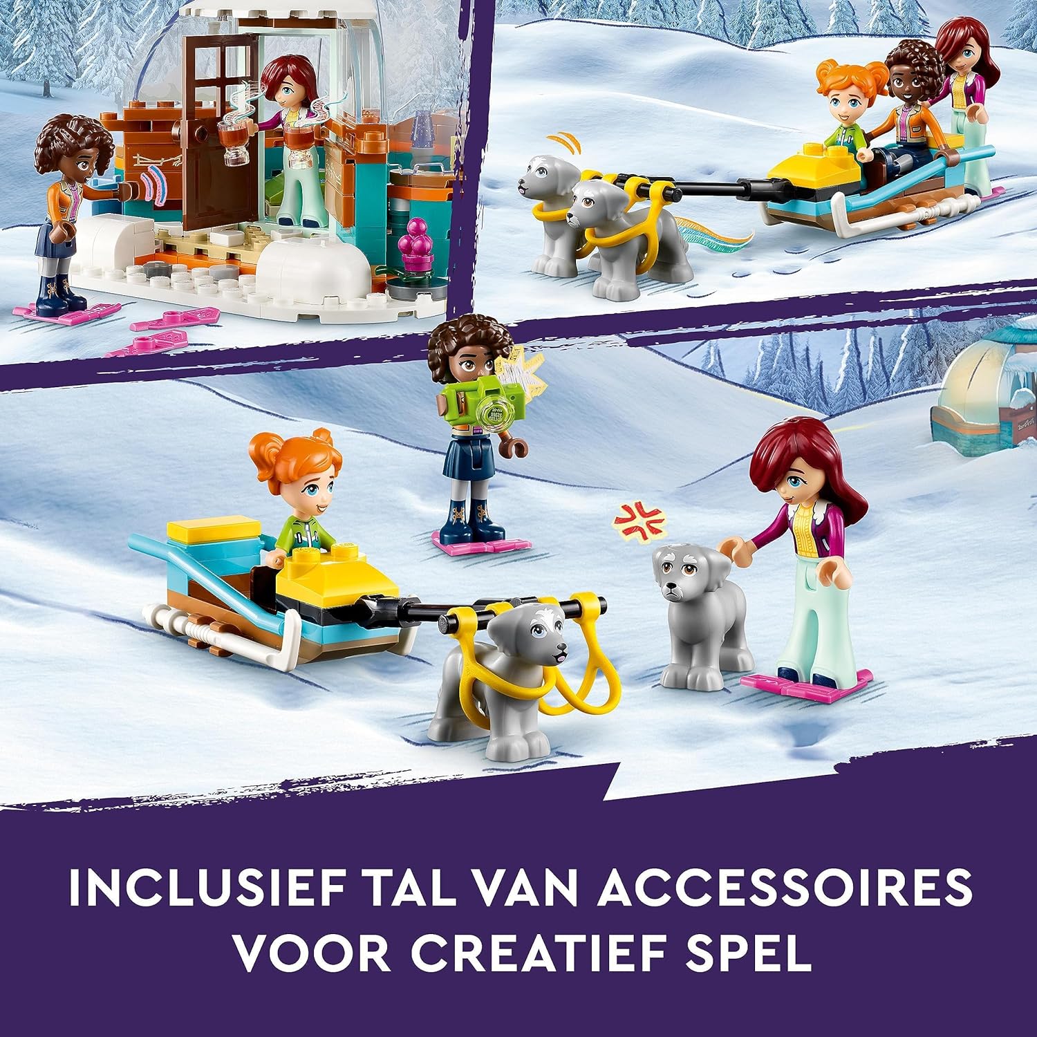 LEGO Friends Igloo Holiday Adventure Playset with Glamping Tent, 2 Sled Dogs, Mini-Dolls and Accessories, Winter Imaginative Play Toys for Girls, Boys, Kids Aged 8 and Up 41760 Single