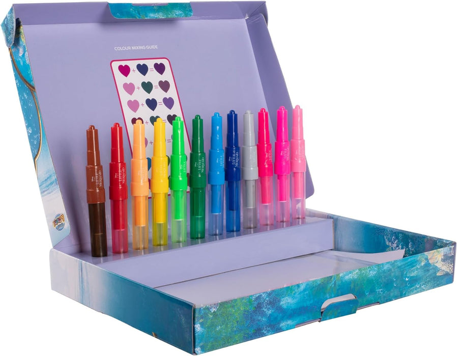 Disney - The Little Mermaid - Spray Pen Set - Colouring Pens for Children - Colouring Set with Colouring Pencils and Colouring Pages