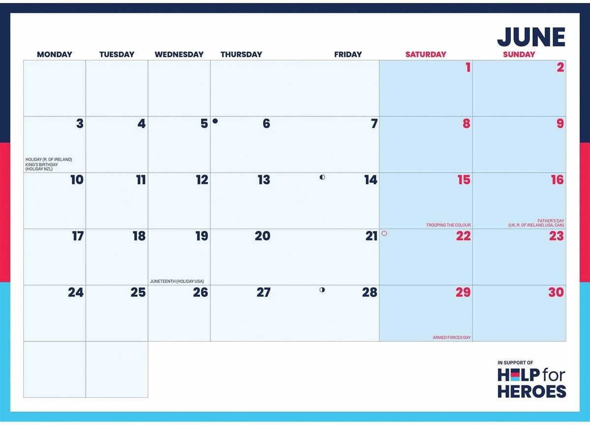 CAROUSEL CALENDARS Help For Heroes A5 Diary 2024