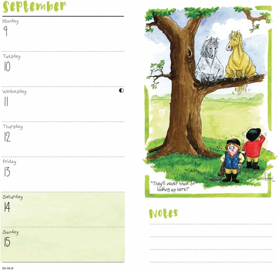 CAROUSEL CALENDARS Alison's Animals Slim Diary 2024