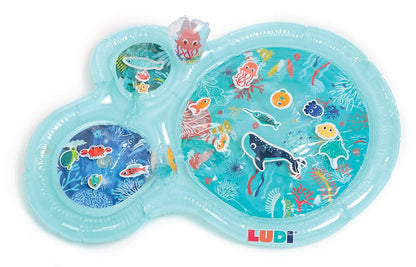Ludi - Marine Water Mat - Large Sensory Activity Mat to Awaken the Baby - Develop Motor Skills - 16 Sea Animals - From 10 Months