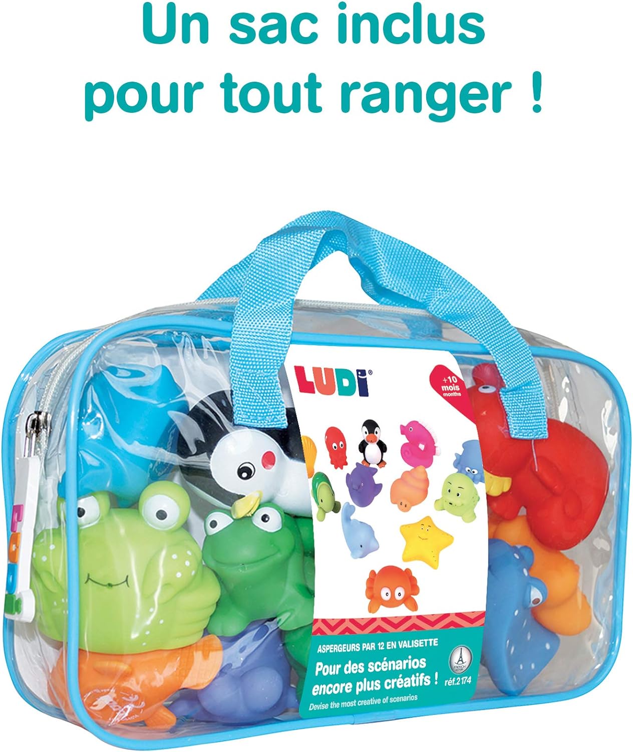 Plastic bath toys by Ludi | from 10 months - set of 12 | Watering toys!