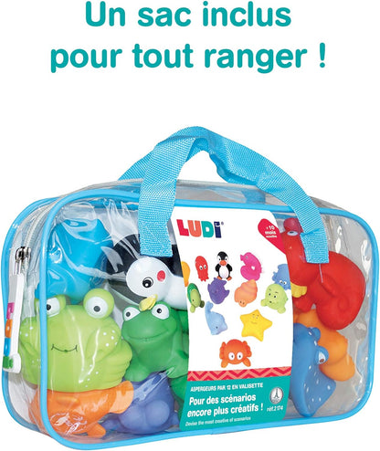 Plastic bath toys by Ludi | from 10 months - set of 12 | Watering toys!