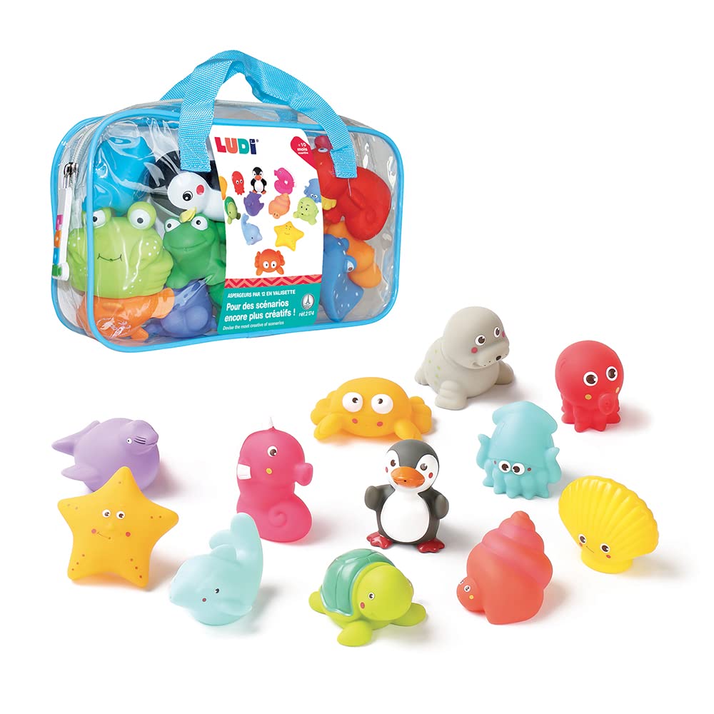 Plastic bath toys by Ludi | from 10 months - set of 12 | Watering toys!