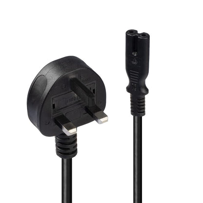 LINDY 3 m UK 3 Pin Plug To IEC C7 Mains Power Cable - Black