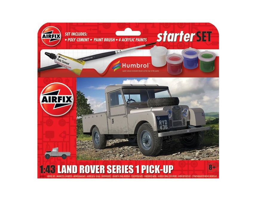 Airfix A55012 Airifx Starter Set-Land Rover Series 1 Pick-Up, Un-Painted, 1:43 Scale