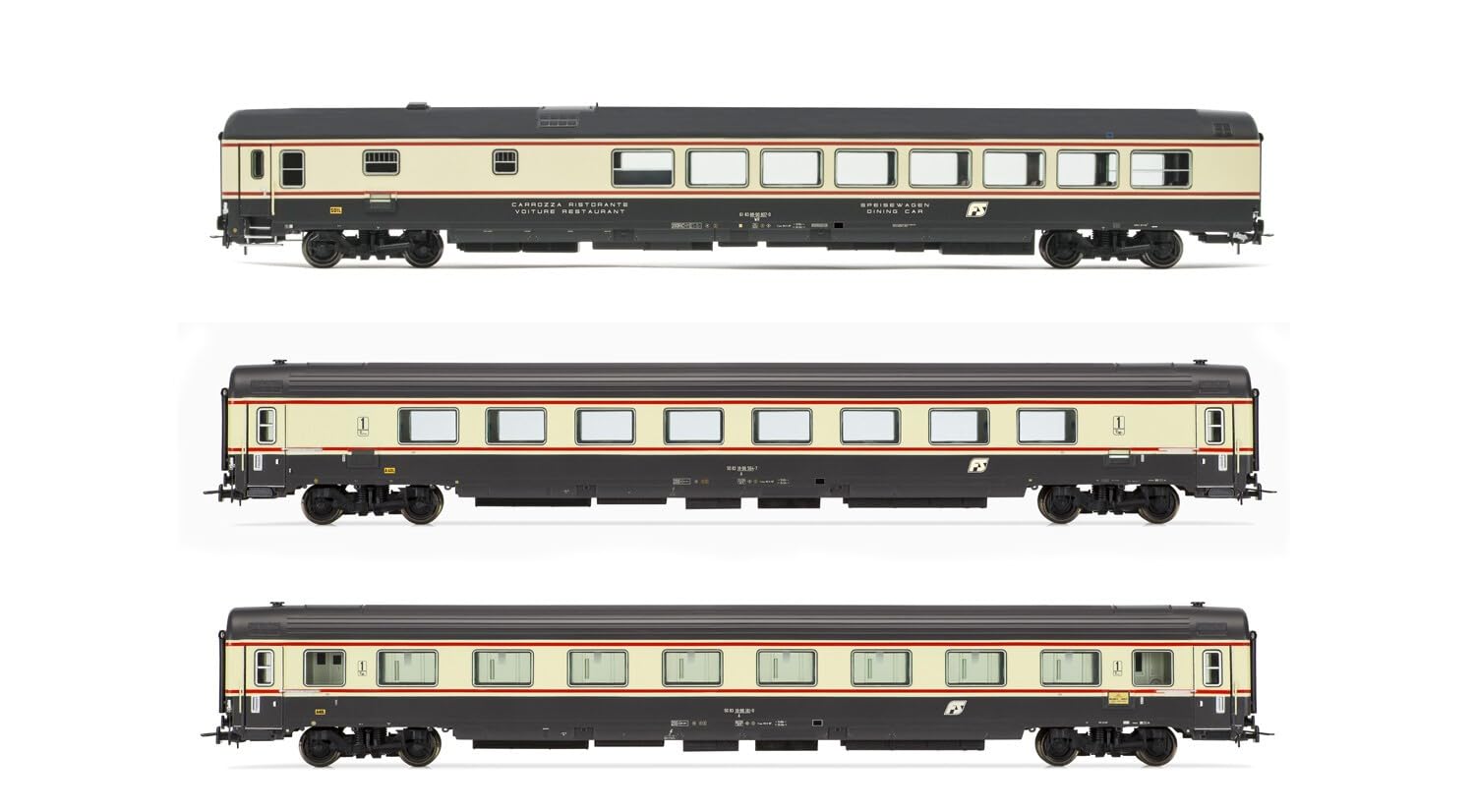 Rivarossi HR4358 FS 3 Stück IC 572 579 Petruzzelli Milano C Bari C Rollstock - Trainer