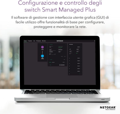 NETGEAR - SWITCH 8-PORT 1G POE+ SWITCH 124 W SMART MANAGED PLUS,black
