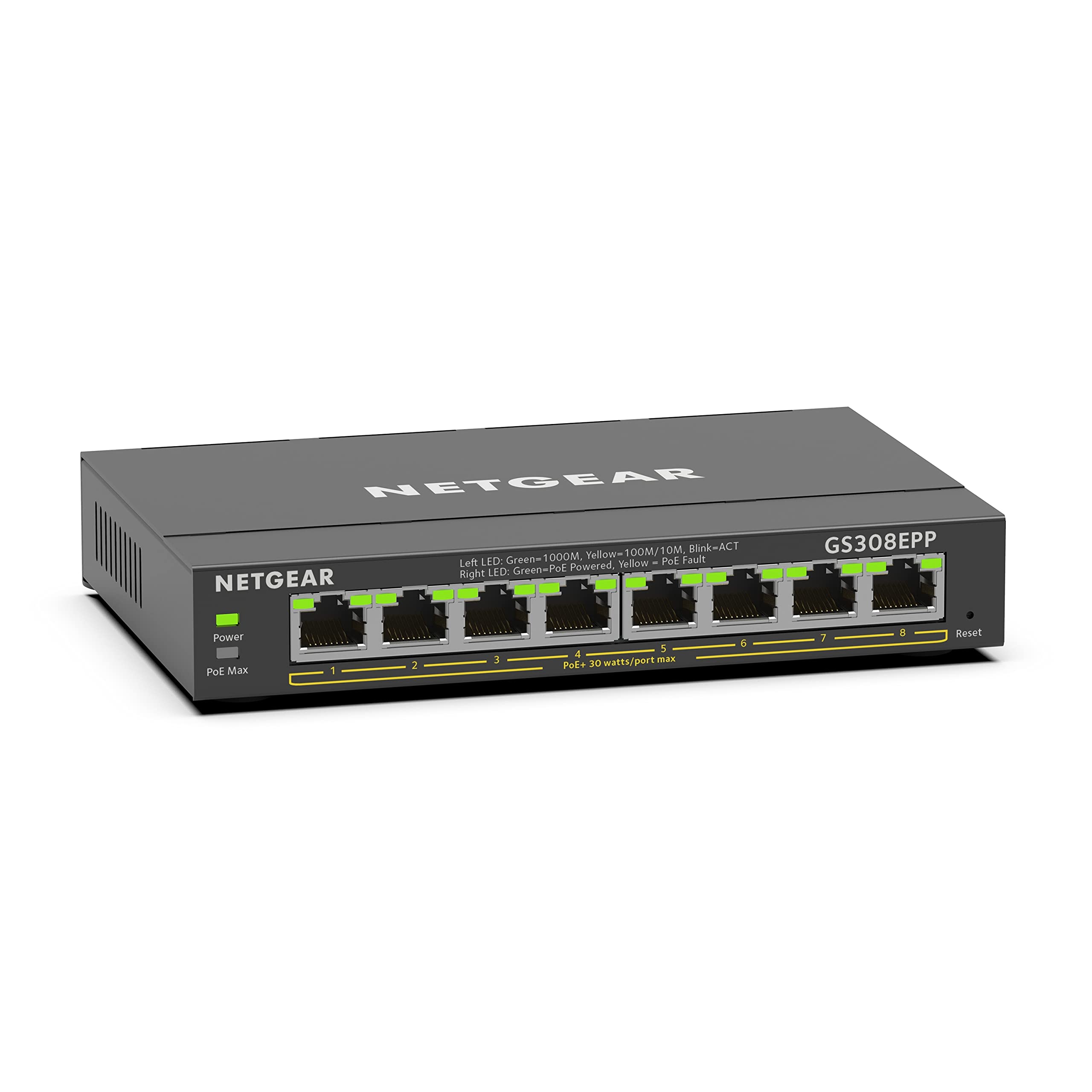 NETGEAR - SWITCH 8-PORT 1G POE+ SWITCH 124 W SMART MANAGED PLUS,black