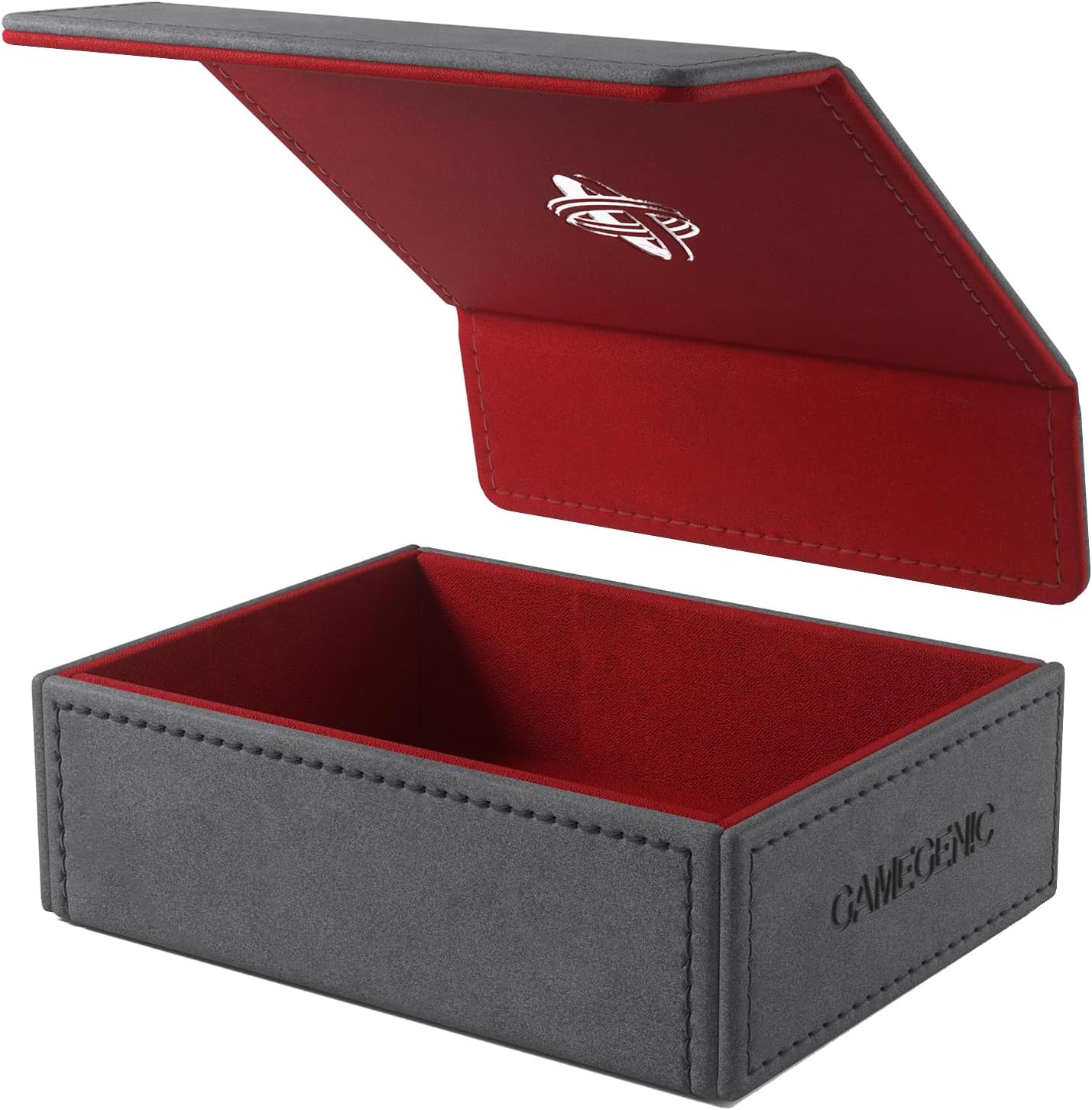 Gamegenic Token Keep - Premium Token Box for Safe Storage, Fits Dungeon 1100+ and Dungeon S 550+, Holds Tokens, Dice, and Cards, Fully Usable During Gameplay, Gray/Red Color, Made