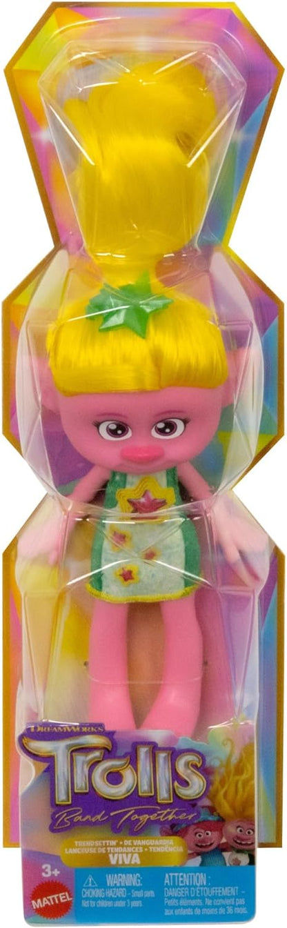 DreamWorks Trolls Band Together Trendsettin’ Fashion Doll, Viva with Vibrant Hair & Accessory, Toys Inspired by the Movie, HNF14