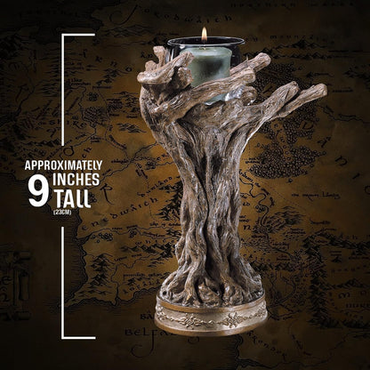 The Noble Collection The Lord of the Rings Staff of Gandalf the Grey Candle Holder - 9in (23cm) Hand-Painted Resin Votive - Officially Licensed Film Set Movie Props Gifts