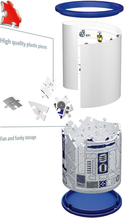 Ravensburger 11554 Star Wars R2-D2 3D Jigsaw Puzzle for Kids and Adults Age 6 Years Up-54 Pieces-Pencil Holder-No Glue Required