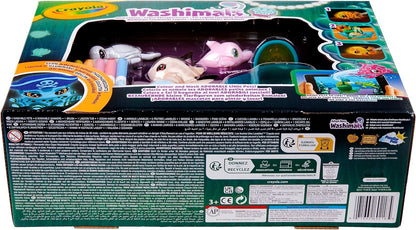 Crayola Washimals Pets - Set da gioco Ocean Glow Lagoon, colora i tuoi animali Washimal ancora e ancora, include 6 pennarelli lavabili, ideale per bambini dai 3 anni in su