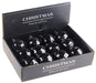 Jet Black Dazzle Shine Disco Ball Christmas Tree Baubles Decorations - Set of 12