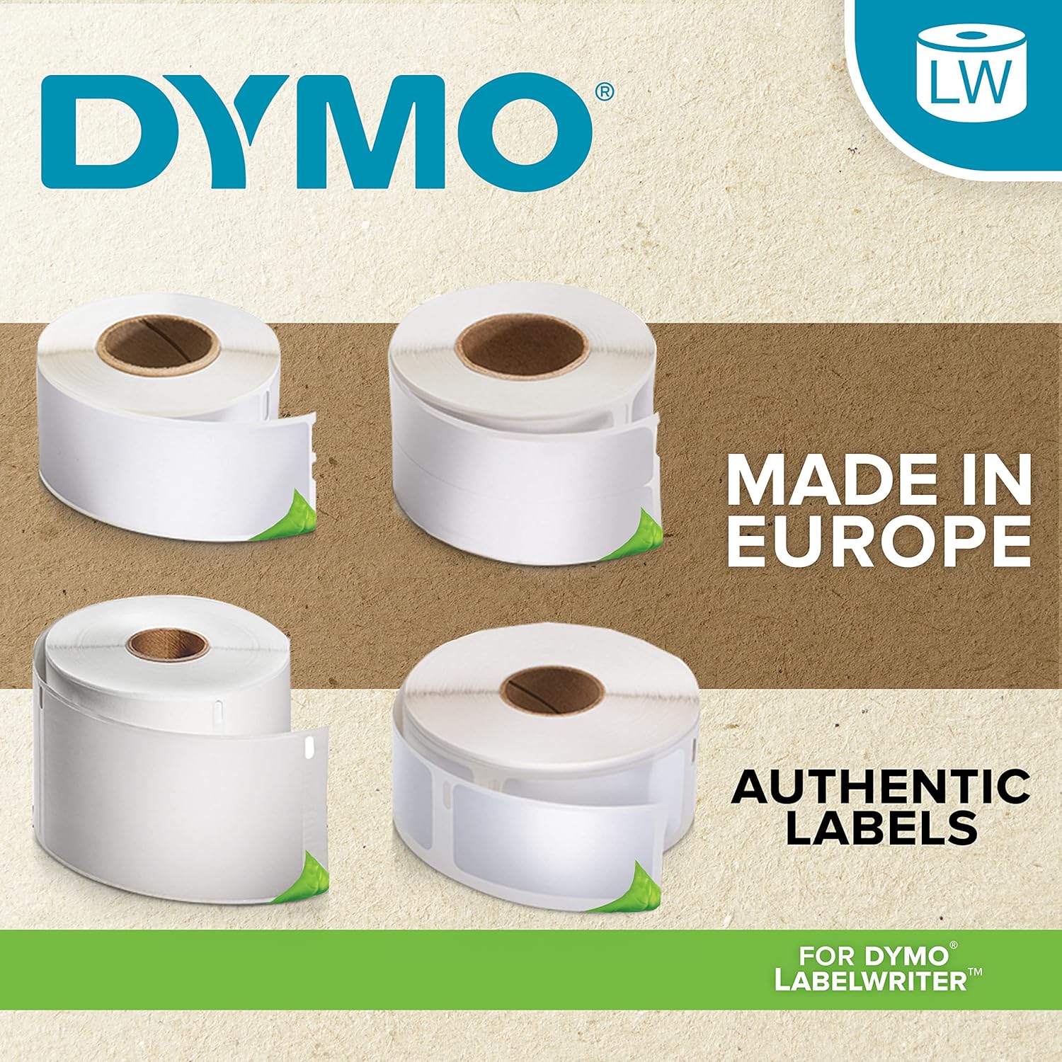 DYMO LW Durable Industrial Labels for LabelWriter Label Printers, White Poly, 57 x 32 mm, Roll of 800 (1933084