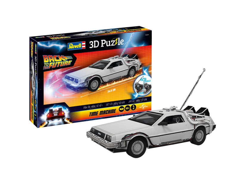 Revell 3D Puzzle 00221 Time Machine "Back to the Future" 157 Pieces, Highly Detailed, 34cm in length, Fun & Easy To Build