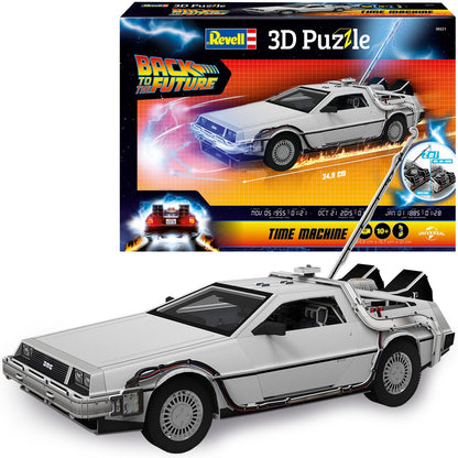 Revell 3D Puzzle 00221 Time Machine "Back to the Future" 157 Pieces, Highly Detailed, 34cm in length, Fun & Easy To Build