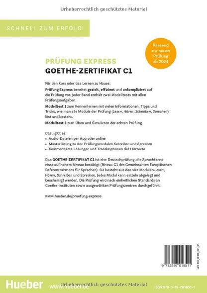 Prüfung Express – Goethe Zertifikat C1: Deutsch als Fremdsprache / Übungsbuch mit Audios online