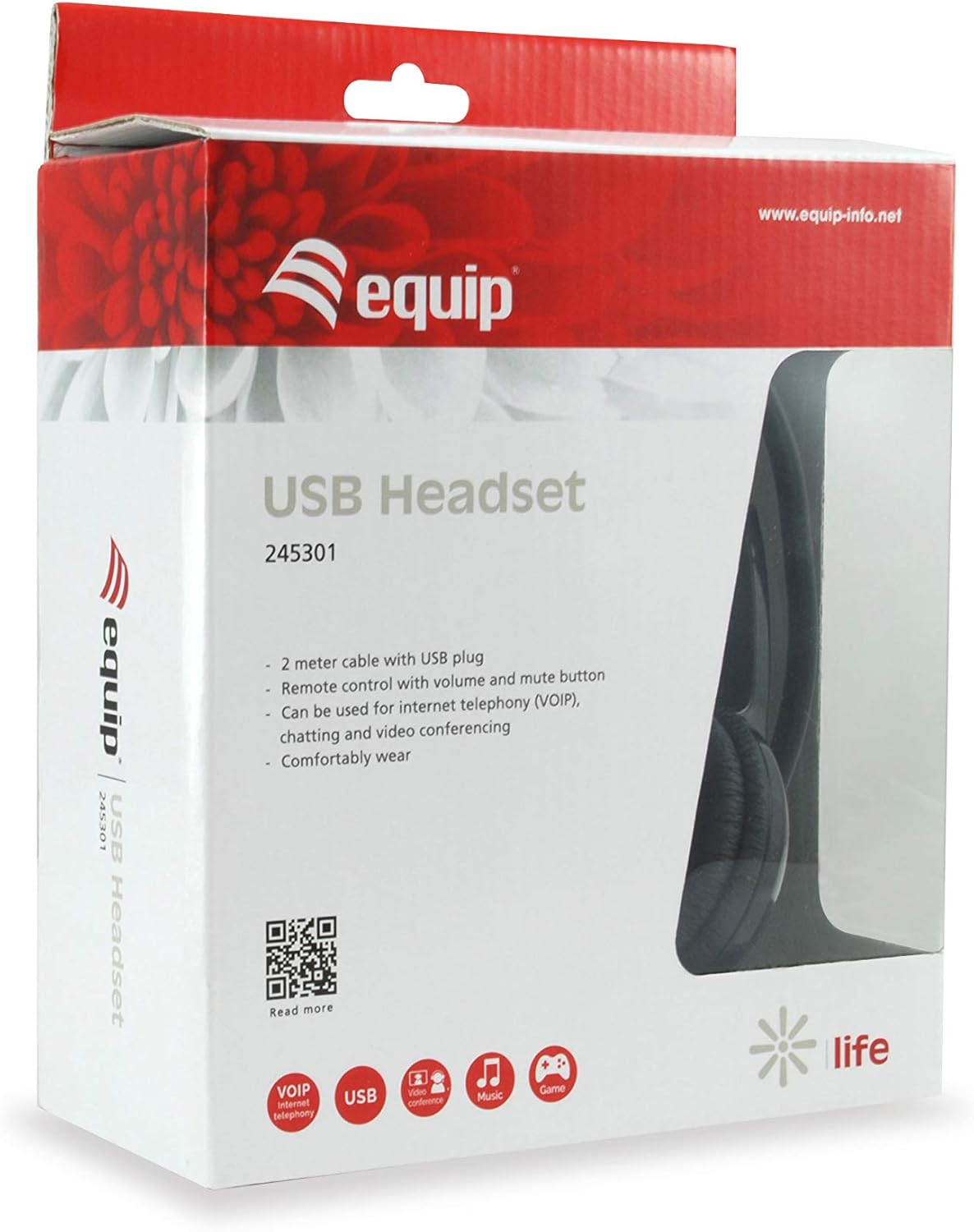 Equip 245301 Casque Audio Binaural Bandeau Noir - Casques Audio (PC/Jeux, Binaural, Bandeau, Noir, Numérique, Plastique
