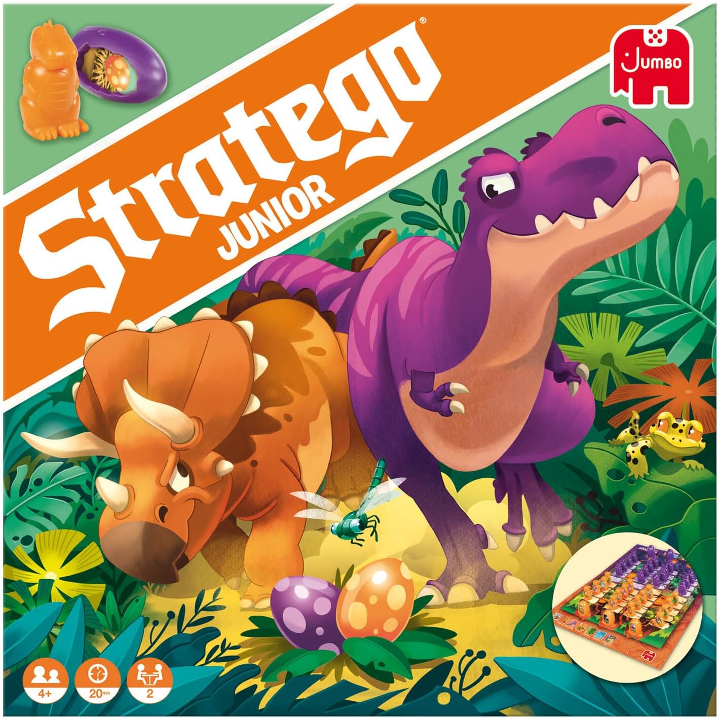 Jumbo- Stratego: Junior Dinos Dinosaurio Juego, Color (8710126199596)