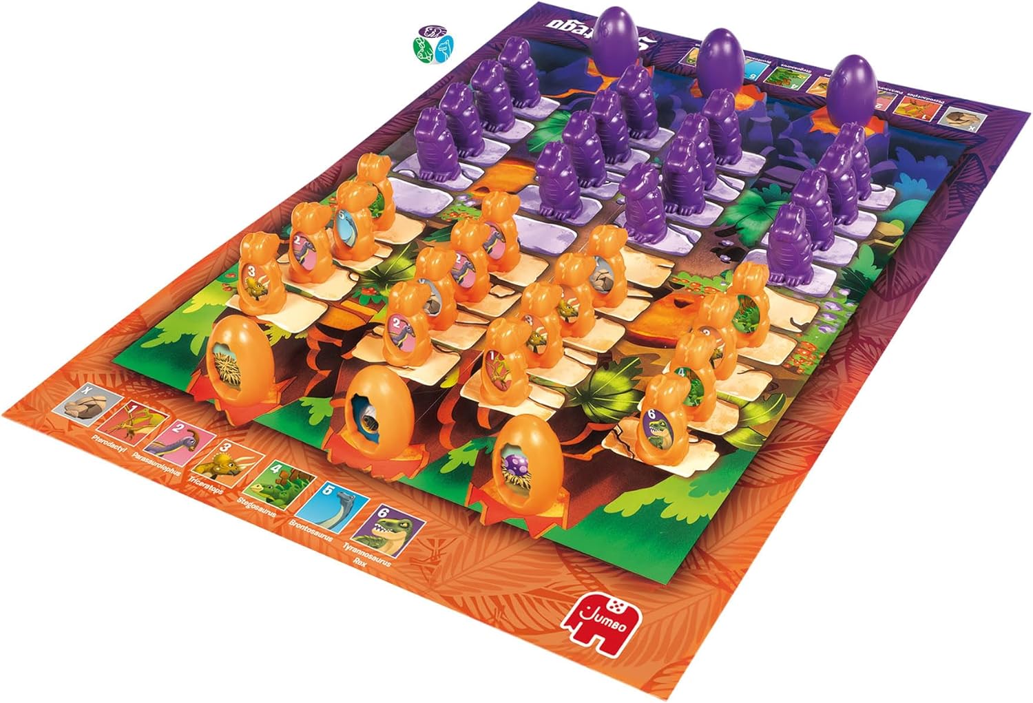 Jumbo- Stratego: Junior Dinos Dinosaurio Juego, Color (8710126199596)