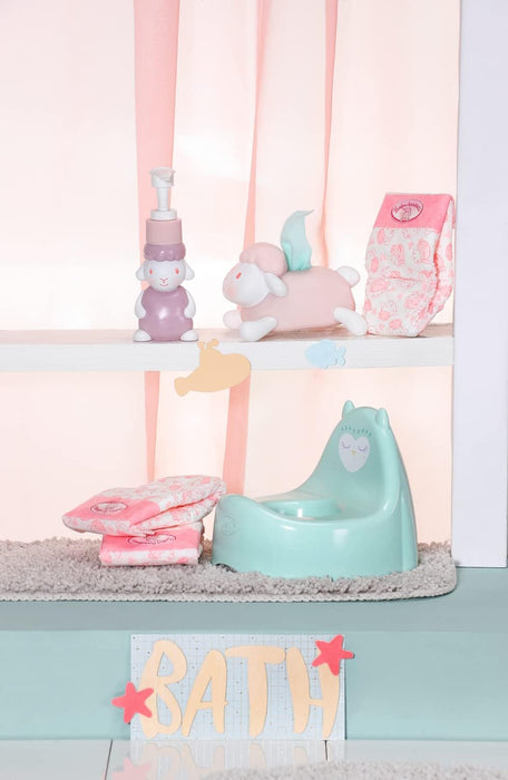 Baby Annabell 706602 Set-to Fit Dolls up to 43cm-Includes Potty, Three Nappies, Tissue Dispenser and Pretend Soap Pump-Suitable for Children Aged 3+ years-706602,Blue,Small
