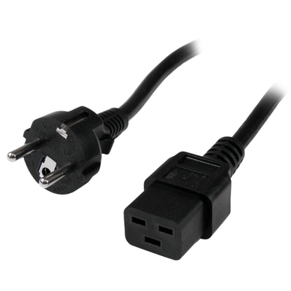 StarTech.com Cavo di Alimentazione per Computer da 2 m; Cavo Elettrico Schuko EU a C19, 16A-250V 16AWG, Cavo Alimentazione AC di Ricambio per Alimentatori PC/Monitor - Certificato UL (PXTEUC192M