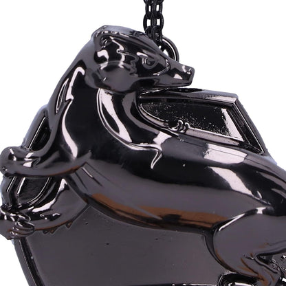 Nemesis Now Harry Potter Hufflepuff Crest (Silver) Hanging Ornament 5.8cm, Resin, Officially Licensed Harry Potter Merchandise, Requires Sturdy Hanging Place, Cast in the Finest Resin, Hand-Painted
