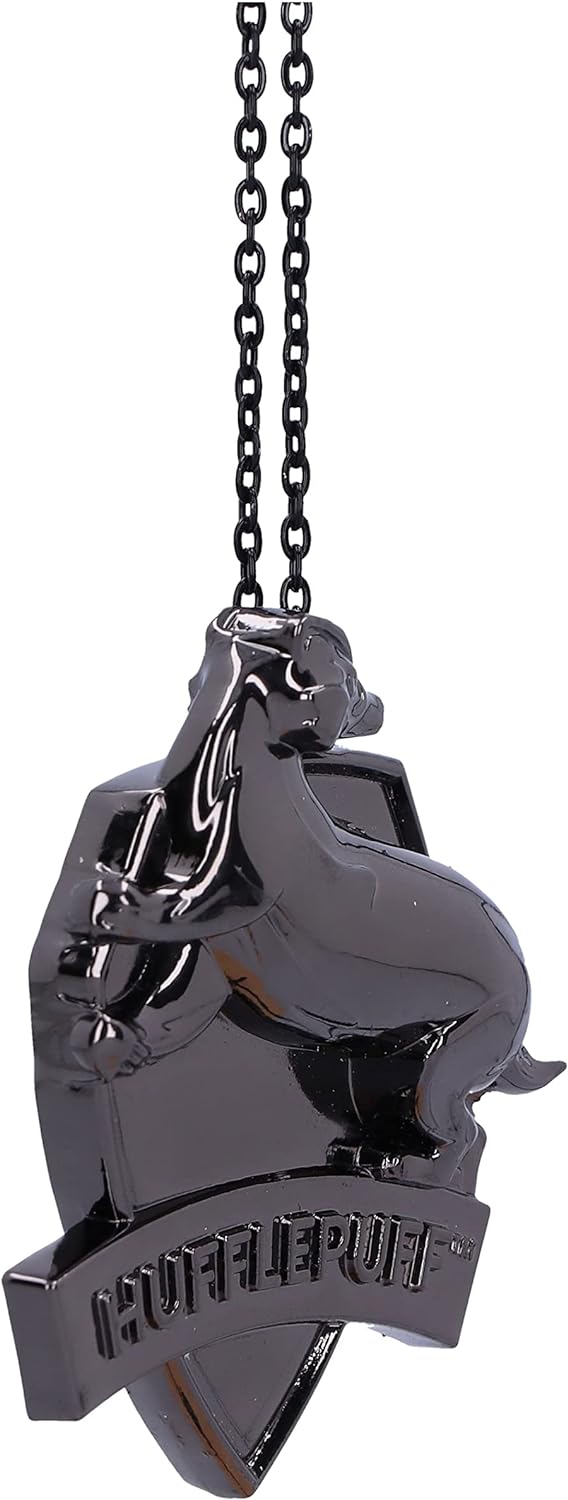 Nemesis Now Harry Potter Hufflepuff Crest (Silver) Hanging Ornament 5.8cm, Resin, Officially Licensed Harry Potter Merchandise, Requires Sturdy Hanging Place, Cast in the Finest Resin, Hand-Painted