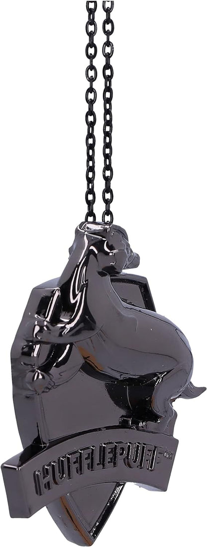 Nemesis Now Harry Potter Hufflepuff Crest (Silver) Hanging Ornament 5.8cm, Resin, Officially Licensed Harry Potter Merchandise, Requires Sturdy Hanging Place, Cast in the Finest Resin, Hand-Painted