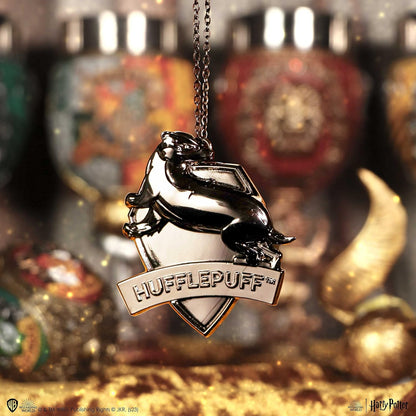 Nemesis Now Harry Potter Hufflepuff Crest (Silver) Hanging Ornament 5.8cm, Resin, Officially Licensed Harry Potter Merchandise, Requires Sturdy Hanging Place, Cast in the Finest Resin, Hand-Painted