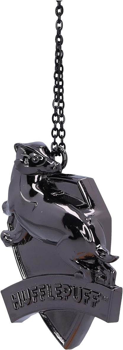Nemesis Now Harry Potter Hufflepuff Crest (Silver) Hanging Ornament 5.8cm, Resin, Officially Licensed Harry Potter Merchandise, Requires Sturdy Hanging Place, Cast in the Finest Resin, Hand-Painted